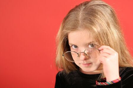 little girl - excuse me expressionの写真素材