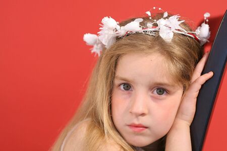 tired flower girlの写真素材