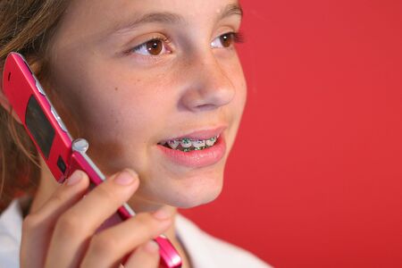 girl on cell phoneの写真素材