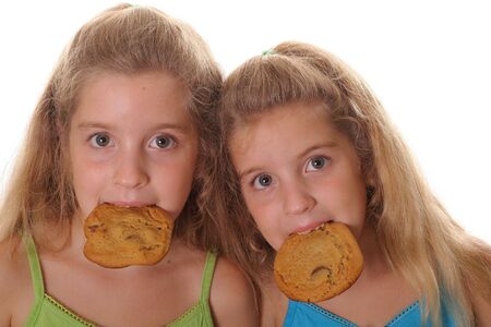 twin cookie monstersの写真素材