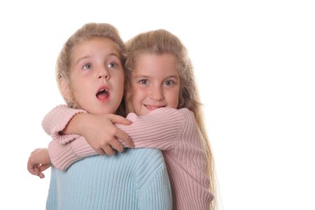 twin sisters surpriseの写真素材