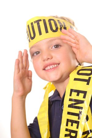caution kid karateの写真素材