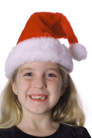 Child in a Santa hatの写真素材