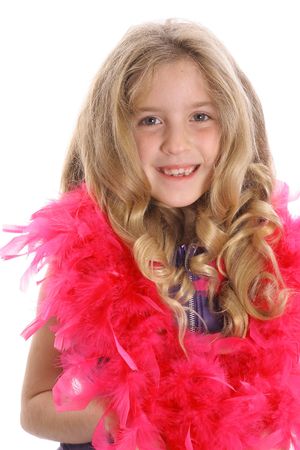 child model with boa upcloseの写真素材