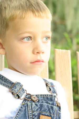 beautiful little boy blue eyesの写真素材