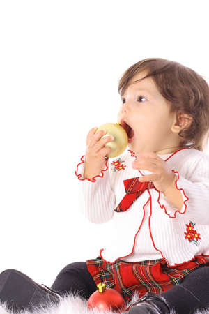 little  girl with ornamentsの写真素材