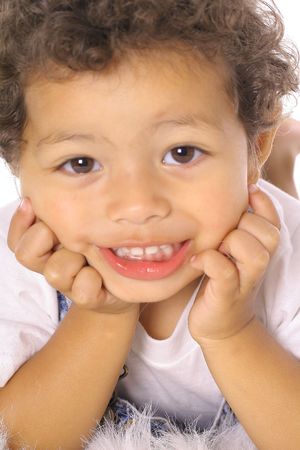 beautiful little boy headshotの写真素材