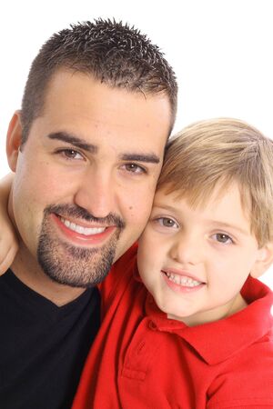 happy father and son verticalの写真素材