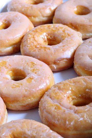glazed doughnuts verticalの写真素材