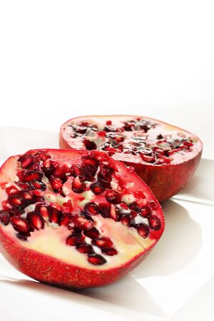pomegranate cut verticalの写真素材