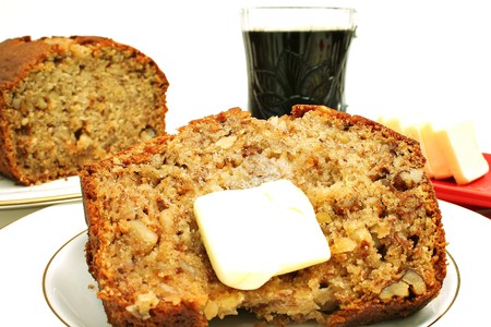 banana bread breakfastの写真素材