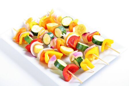 vegetable kabobsの写真素材