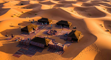 Bedouin in the Sahara Desert, Merzouga, Moroccoの写真素材