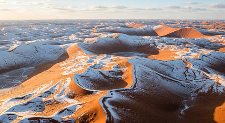 Panoramic view of the dunes of the Namib Desert in Namibiaの写真素材