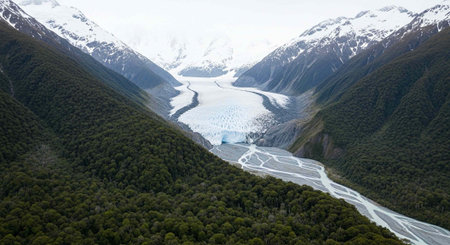 Mount Cook National Park, South Island, New Zealand. Mount Cook is a major tourist attraction.の写真素材