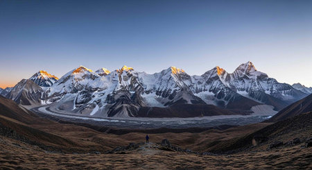 Mountain landscape at sunset in Cordillera Huayhuash, Peruの写真素材