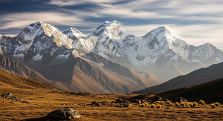 Beautiful mountains landscapes in Cordillera Huayhuash, Peru, South Americaの写真素材