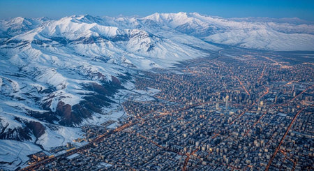 Aerial view of the city of Salt Lake City, Utah, USAの写真素材