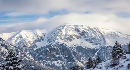 Snowy mountains in winter, Pyrenees, Andorraの写真素材