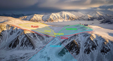 Diagram showing different types of weather conditions in the alpine mountainsの写真素材