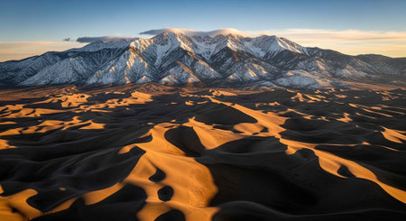 Mesquite Flat Sand Dunes, Death Valley National Park, Californiaの写真素材