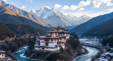 Tibetan Buddhist Monastery in the Himalayas.の写真素材