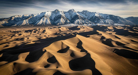 Mesquite Flat Sand Dunes, Death Valley National Park, Californiaの写真素材