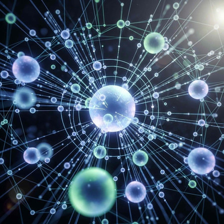 Abstract background image with connecting lines and dots. Network concept. 3d rendering