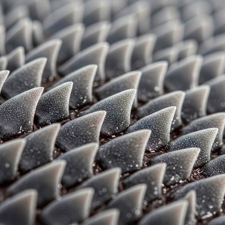 Macro detail of shark skin with water droplets on it