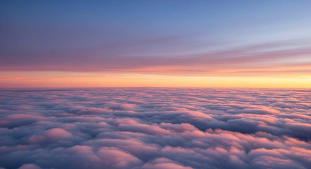 Beautiful aerial view above clouds at sunset. Aerial view above clouds at sunset. Aerial view above clouds at sunset. View from above clouds. Aerial view above clouds.