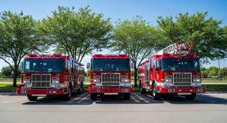 Fire trucks in Brooklyn, New York