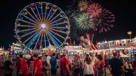 Unidentified people at the San Jose Fair in San Jose, CA, USA. The San Jose Fair is the largest annual event in North America.