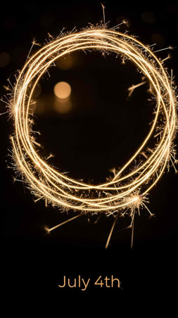 sparkler firework with sparks on black background for new year