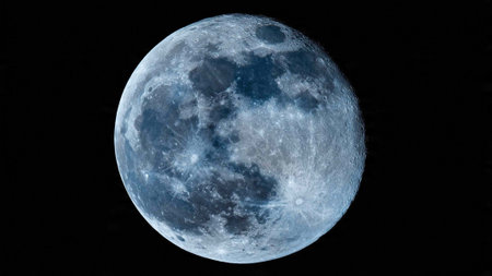 Full moon in the night sky. Realistic 3D illustration.