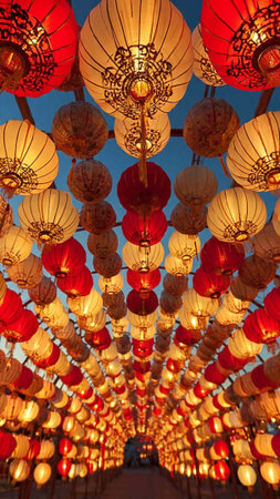Chinese lanterns in Chiangmai, Thailand, Asia.