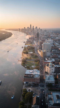 Aerial view of the city of Frankfurt am Main, Germany.