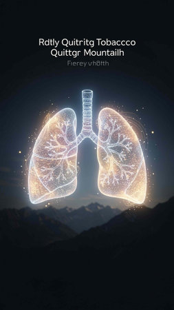 Lungs of human. Human lungs with glowing lights. Vector illustration.
