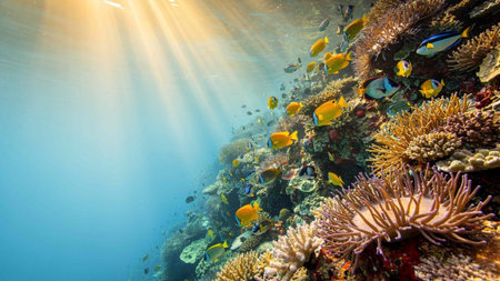 Tropical fish and coral reef in the Red Sea, Egypt