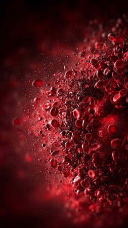 Abstract background of red blood cells. 3d rendering, 3d illustration.