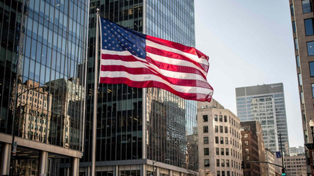 United States of America flag in Manhattan.