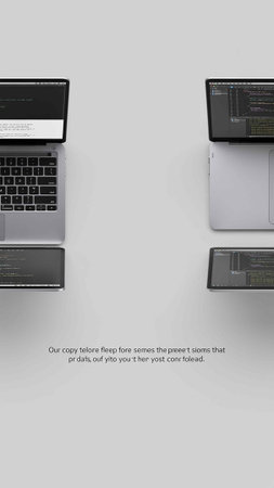 Top view of laptop and notebook on white background with copy space.