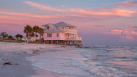 Sunset at St. Augustine, Florida, USA. St. Augustine is one of the most beautiful beaches in the world.