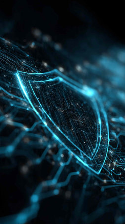 Data protection concept. Abstract cyber security background. 3D illustration.