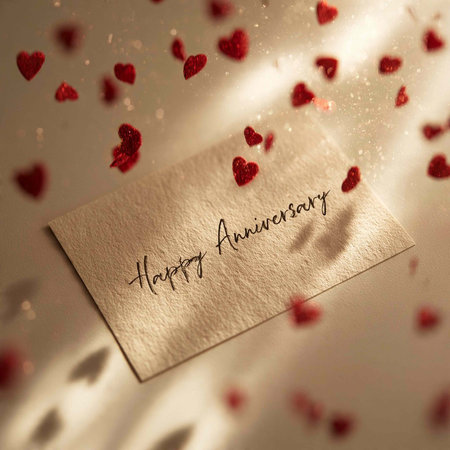 Valentine's Day greeting card with red hearts on white background