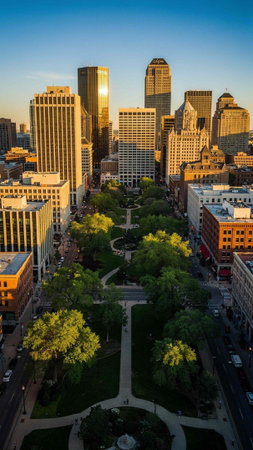 Boston Skyline at sunset, Boston, Massachusetts, United States.