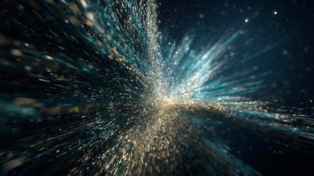Abstract fractal background with circles and lines. Disco lights. Motion illustration.