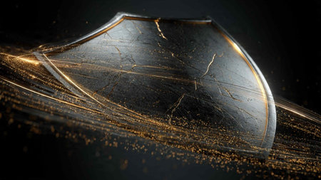 Broken glass on a black background. 3d rendering, 3d illustration.