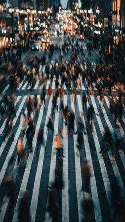 People on zebra crossing in New York City, United States of America