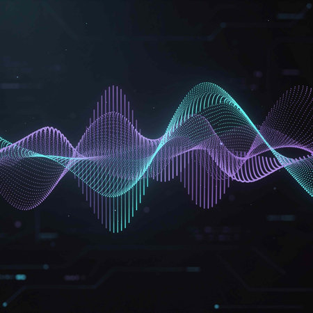 abstract digital sound wave on a dark background. 3d illustration