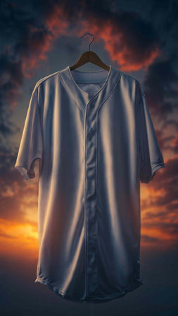 Men's shirt on a hanger in the sky. 3d rendering